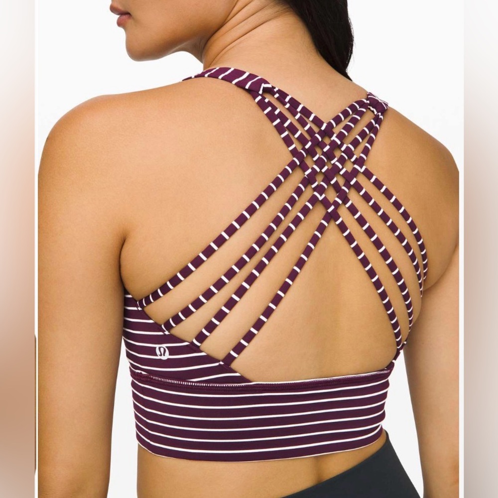 Lululemon Free to Be Bra *Wild Long Line
Parallel Stripe Dark Adobe White - Picture 3 of 5